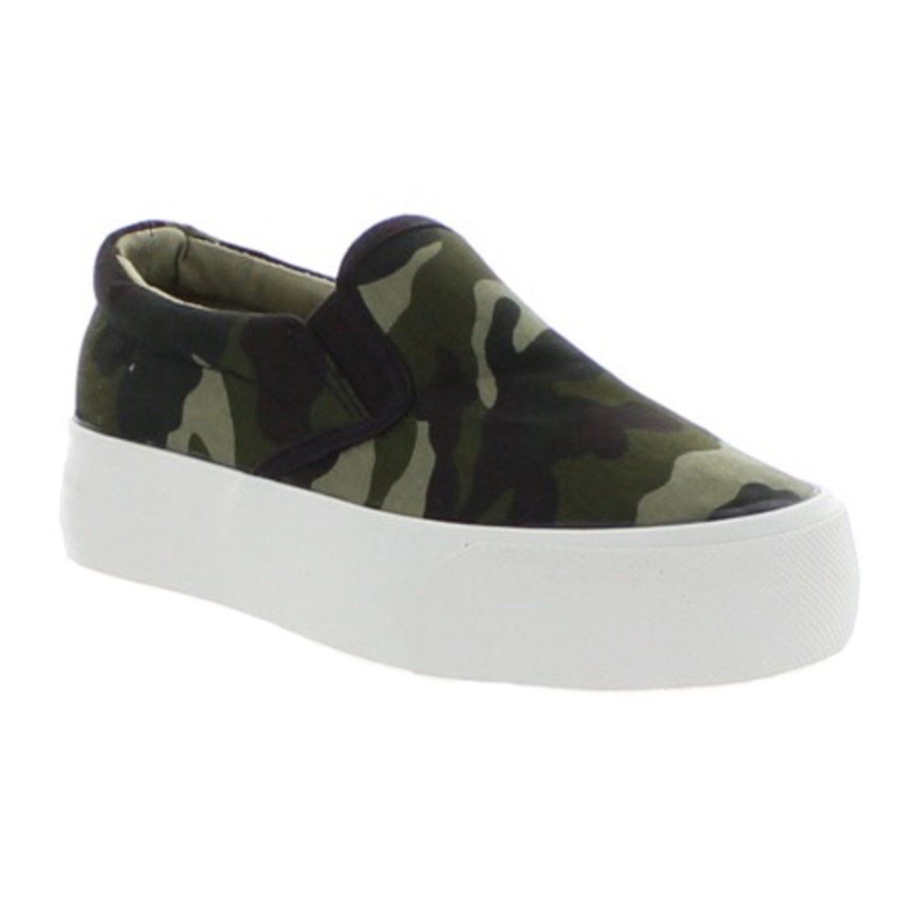 Restricted Camouflage Slip on Sneakers